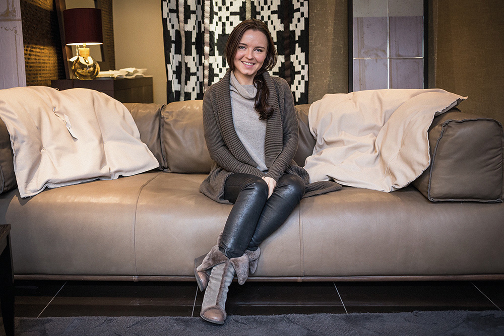 Karina Fisun, interior designer, in a London residential interior